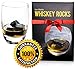 Whiskey Rocks - Premium Granite Whiskey Stones Set Black - Pure Granite - Set of 9 Whisky Chilling Stone
