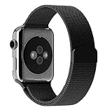 Apple Watch Band, JETech 42mm Milanese Loop Stainless Steel Bracelet Strap Bands - Black