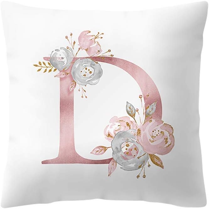 SADUORHAPPY 45x45 cm Kids Room Decoration Letter Pillow English Alphabet Pattern Pillowcases White
