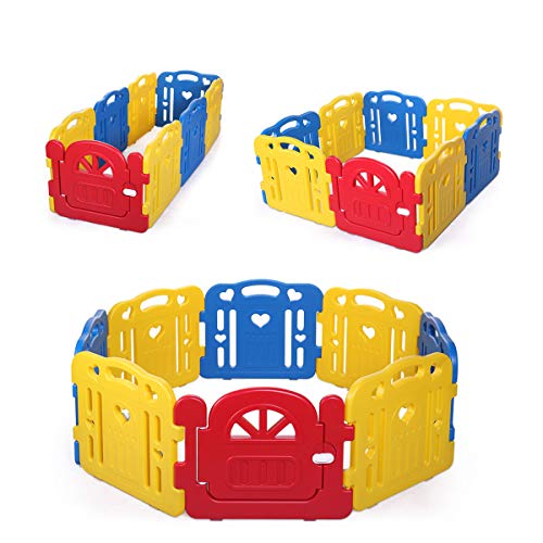 JAXPETY Baby Playpen Kids Playpen, Baby Play Yards Fence 8 Panel