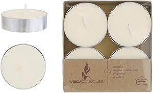 Mega Candles 12 pcs Unscented Ivory Oversize Tea Lights Candle, Pressed Wax Candles 12 Hour Burn Time, Home Décor, Wedding Receptions, Baby Showers, Birthdays, Celebrations, Party Favors & More