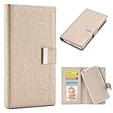 iPhone 6 Plus Case, iPhone 6S Plus Case, WINNETEK Premium Canvas Folio Flip iPhone 6 Plus Wallet Case Card Slots, Slim Fit Magnetic Closure Shockproof Bumper Case for iPhone 6 Plus, 6s Plus 5.5
