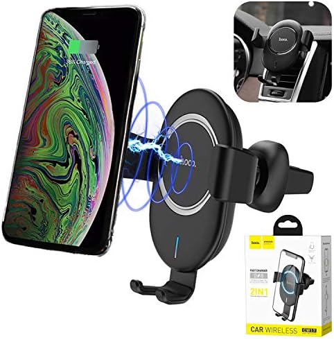 Hoco スマホホルダー Qi 車載 クリップ エアコン 車 Black 安心の重力式ホールド機構 携帯ホルダー Cw 17 車載ホルダー 最安値に挑戦 携帯 ワイヤレス充電