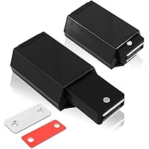 Rok Hardware Magnetic Cabinet Latches - 2 Pack Push-to-Open Catch (Black)