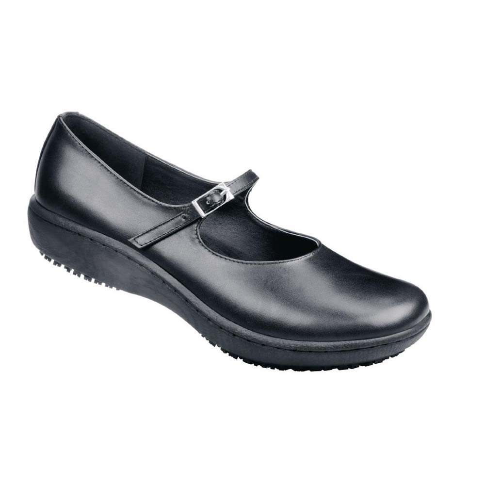 Shoes for Crews Mary Jane II, Comfortable Work Shoe, Leather Upper, Cushioned Insole, Slip-Resistant Outsole