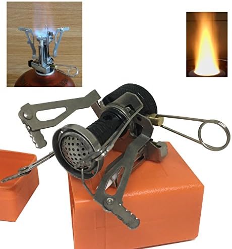 Mini Backpacking Compact Camping Cookware Butane Gas Portable Camp Stove with Piezo Ignition