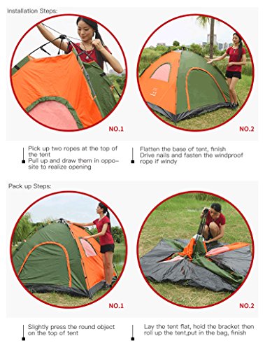 image for lychee 2 Person Camping Tent, Light Weight Quick Opening Design Waterp