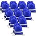 20 Pieces Blue-Drawstring-Backpack-Bags Bulk Reflective Cheap Gym Sack Pack Sports Cinch Bag