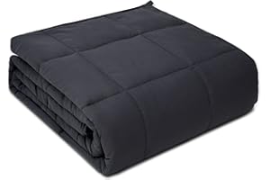 PRETTY NIGHT Weighted Blanket 12lbs Queen Size Dark Grey 60"x80" Weighted Blankets for Adults Heavy Blanket are Comfortable a