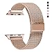 RXCOO Compatible for Watch Band 38mm/40mm 42mm/44mm, Stainless Steel Mesh Wristband Loop Magnet Band Compatible with Iwatch Series 4/3/2/1 (Rose Gold, 38mm/40mm)
