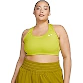 Nike Swoosh Women's Medium-Support Non-Padded Sports Bra (US, Alpha, 2X, Plus, Regular, Bright Cactus/White)