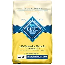 Blue Buffalo Life Protection Formula Healthy Weight Dog Food – Natural Dry Dog Food for Adult Dogs – Chicken and Brown Rice – 30 lb. Bag