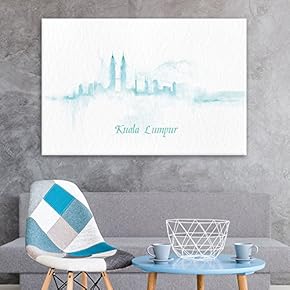 Impressionism Watercolor Style City Landscape of Kuala Lumpur
