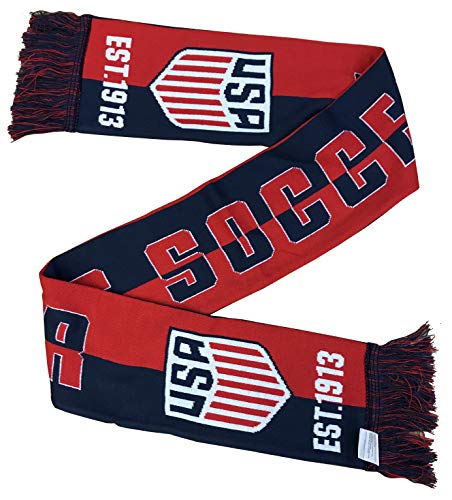 image for Icon Sports Women's U.S. Soccer Team Reversible Knit Scarf, Blue, One 