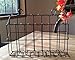 Antique Black Wall Mounted Iron Mail Magazine Rack Utility Organizer