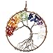 SUNYIK Tumbled Gemstone Tree of Life Pendant