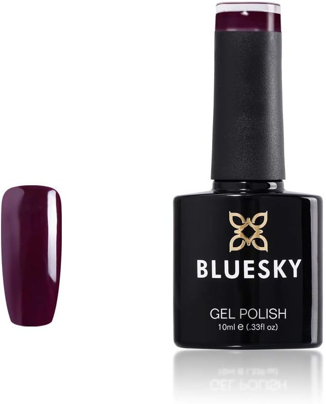 Bluesky Gel Nail Polish, Dark Maroon A072, Dark Purple, Long Lasting, Chip Resistant, 10 ml (Requires Curing Under UV LED Lamp)