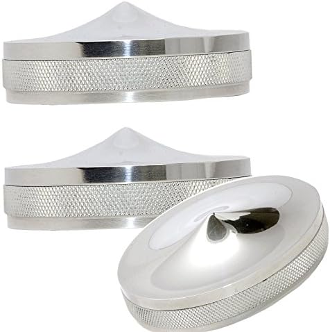 Speed Dealer Customs Chrome Pointed Gas Cap Set for Harley 1973-1982 Shovelhead Split Tank