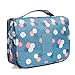 Nicedeal -Toiletry Bag Multifunction Cosmetic Bag Portable Makeup Pouch Waterproof Travel Hanging Organizer Bag for Women Girls, Blue Flowers Make-up Tools and Brushes for Beauty