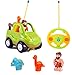 Cartoon R/C Dinosaur Safari Car Radio Control Toy with Music and Lights for Baby Toddlers Kids Children