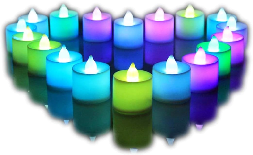 Flameless LED Tealight Candles 24 Pack, Electric Tea Lights Battery