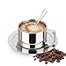 Coffee Cup Set - Bluelasers Double Wall Stainless Steel Coffee Cup Mug Espresso Cup Cappuccino Cups with Saucer and Spoon,200ML