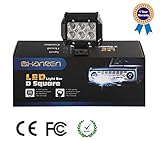 SHANREN DSquare 18w 1260lm 6 Cree XBD Flood Led Work Light Bar Off-road SUV Boat 4x4 Jeep Lamp 4wd(Park of 2)