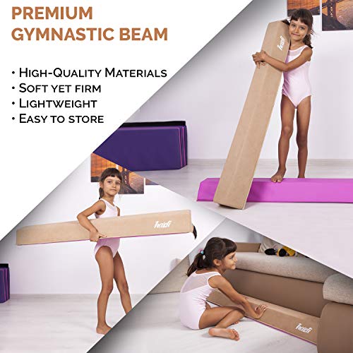 Balance Beam for Home Gymnastic – Beginner Sectional Gymnastics Beam for Kids – 4 ft L X 4" h X 4" Wide Top Training Balance Beam - Soft Yet Sturdy Gym Equipment for Children’s SAFETY AND SECURITY - Thumbnail 5
