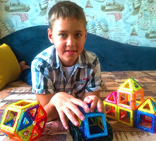 image for BrightyBright Magnetic Blocks Building Set for Kids - 64 Pc Set Intell