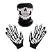 Winter Touchscreen Warm Black Gloves, Skeleton Knit Skull Gloves Halloween by Dsane