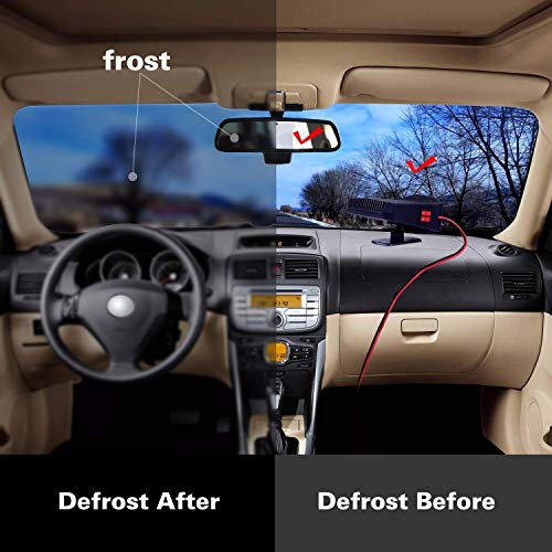 Car Heater Car Windshield Defogger Defroster 12 Volt 150W Auto Heating Fan 3-Outlet 30 Seconds Fast Heating Demister (Black) - Thumbnail 5