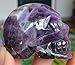 1 Pcs 1.4'' Hand Carved Natural Gemstone Carving Skull Statue Figurine Collectible 34-35mm (Amethyst)