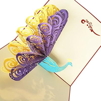 Material Escolar Osunp Paon 3d Pop Up Carte De Vœux Faite A La Main Carte Danniversaire De Mariage Carte Dinvitation Cartes Cadeau Pour Anniversaires Damitie Meilleur Souhait Bonne Chance De Saint Valentin Juguetes