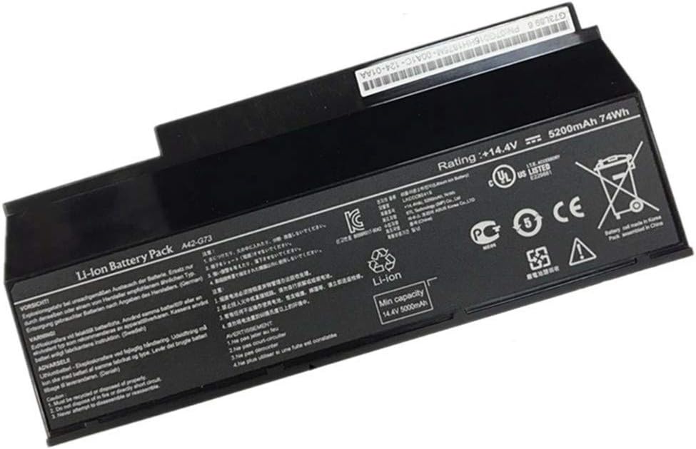 7XINbox 14.4V 5200mAh A42-G73 G73-52 Replacement Laptop Battery for G53 G53J G53JH G53JQ G53JW G53JX G53S G53SV G53SW G53SX G73 G73G G73GW G73J G73JH