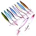 Aorace 10pcs/lot Saltwater Fishing Casting Metal Jig 40g Shore and Boat Jigging Lure Bait Lead Fish With feather 8.7cm/40g