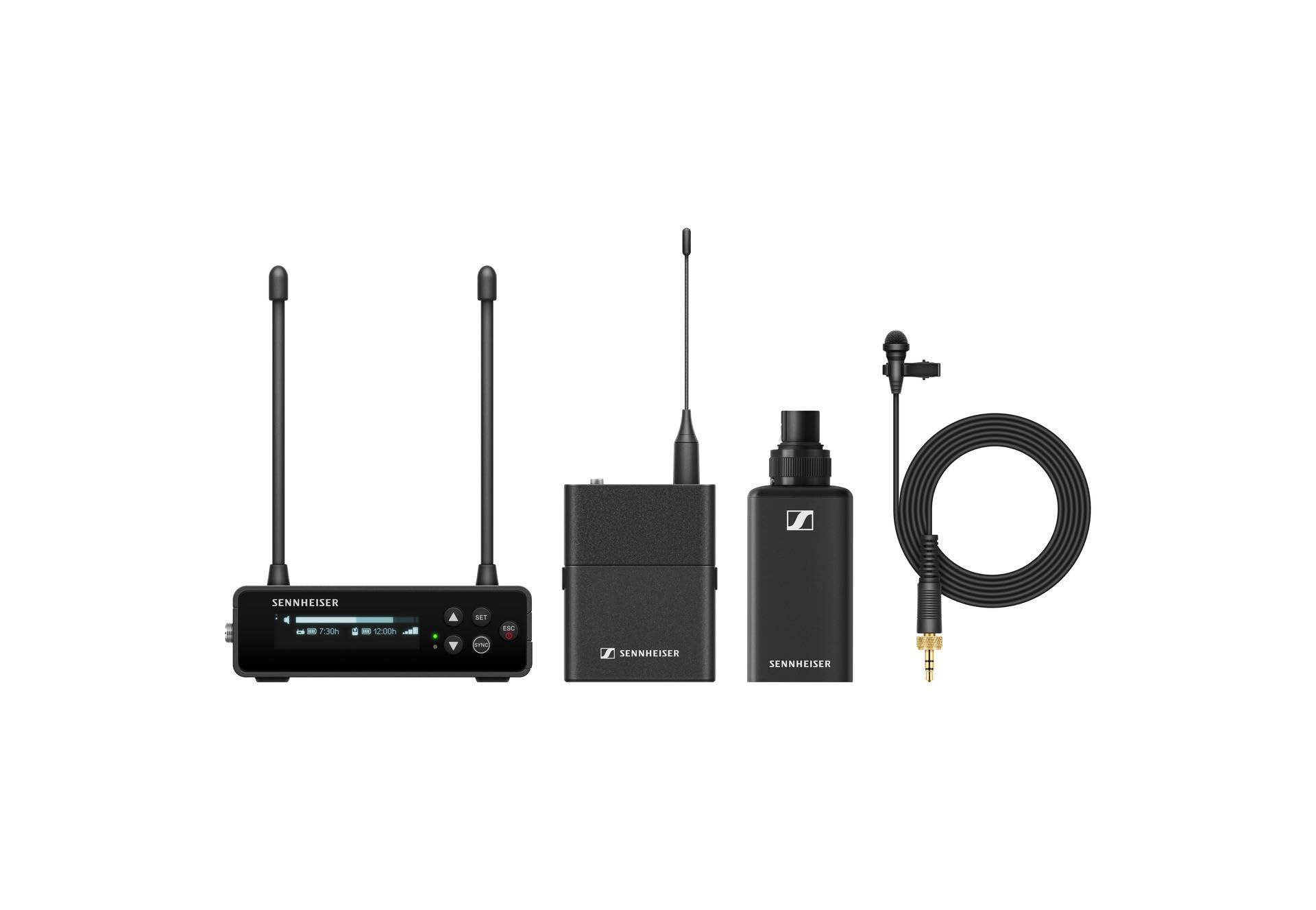 Sennheiser EW-DP ENG SET (S7-10) Portable Digital UHF Wireless Microphone System with EK Receiver, SK Bodypack Transmitter and ME2 Omnidirectional Lav Mic - Black (700045)