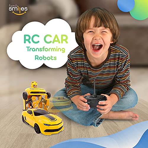 Kids RC Toy Sports Car Transforming Robot Remote Control with One