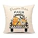 4TH Emotion Fall Pumpkin Patch Truck Throw Pillow Cover Autumn Farmhouse Market Cushion Case for Sofa Couch 18x18 Inches