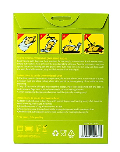 WRAPOK Oven Cooking Turkey Bags Small Size Ribs Baking Roasting Bags No Mess For Chicken Meat Ham Poultry Fish Seafood Vegetable - 24 Bags (10 x 15 Inch)