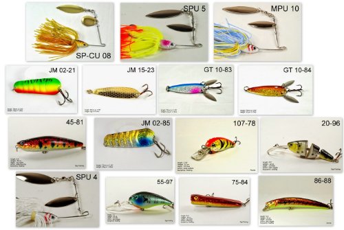 Akuna [WI] Pros' pick recommendation collection of lures for Bass, Panfish, Trout, Pike and Walleye fishing in Wisconsin(Bass 15-A)