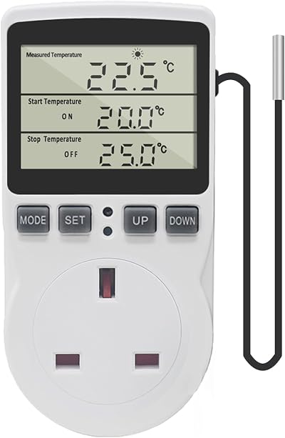 KETOTEK Digital Thermostat Plug Socket 220V with Sensor Probe