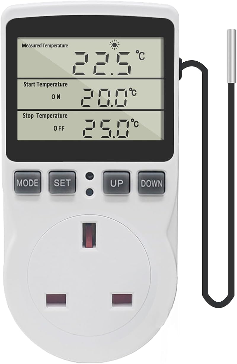 KETOTEK Digital Thermostat Plug Socket 220V with Sensor Probe