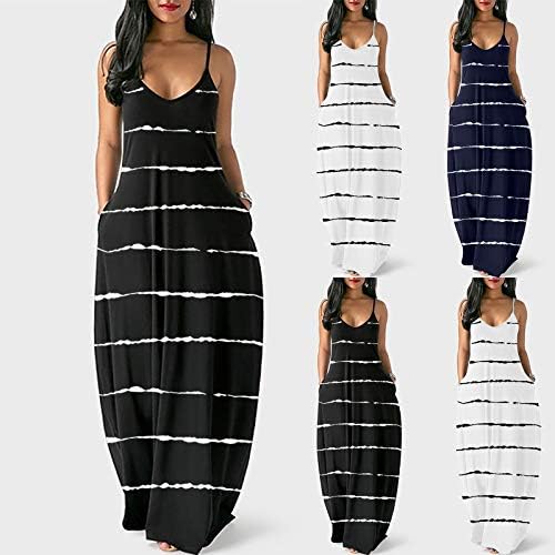 FRSH MNT OTTATAT Dresses for Women Casual Summer Spaghetti Strap Sexy V-Neck Loose Plus Size Long Maxi Dress with Pocket 4 FRSH MNT OTTATAT Dresses for Women Casual Summer Spaghetti Strap Sexy V-Neck Loose Plus Size Long Maxi Dress with Pocket