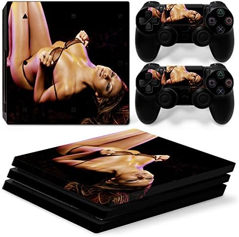 OKFCUS Sexy Cartoon Girl For Playstation 4 Pro PS4 Pro Console Decal Skin Stickers + 2 Pcs PS4 Pro Controller Stickers