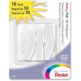 Pentel Arts Hi-Polymer White Cap Erasers, Pack of 10 (ZEH02PABP10)