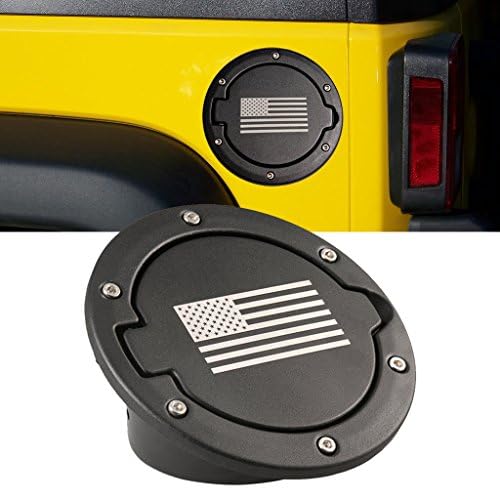 Oxygentle Fuel Filler Door Cover Gas Tank Cap for 4 Door 2 Door 2007-2017 Jeep Wrangler JK &amp; Unlimited (US Flag)