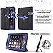 SEYMAC for iPad 6th/5th Generation Case, Sturdy Heavy Duty Shockproof Protection Folio Stand Case with Smart Cover Auto Sleep/Wake for iPad 9.7 Case, Black/Blue