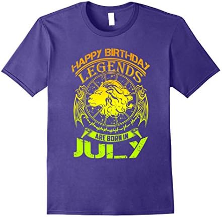 Mens Happy Birthday - Zodiac - Legends are born in July T-Shirt XL Purple