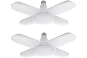 LEDs Garage Light AC85 265V 60W Deformable Folding Ceiling Lights with 4 Adjustable Panels 6000 6500k Nature White for Wareho