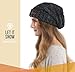 Brook + Bay Slouchy Beanie - Women's Winter Hats, Beanie Slouch Hats for Cold Weather, Oversized Beanie Knitted Hats for Women & Men Black Gray